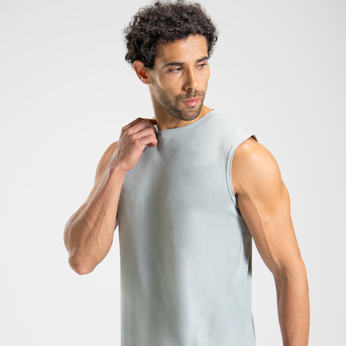 Grey Sleeveless Fitness Top