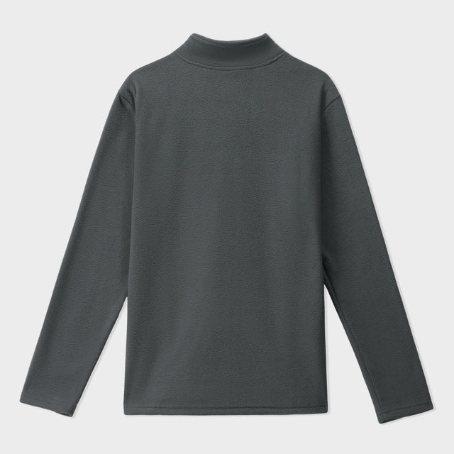 Grey Polar Fleece Mock Neck