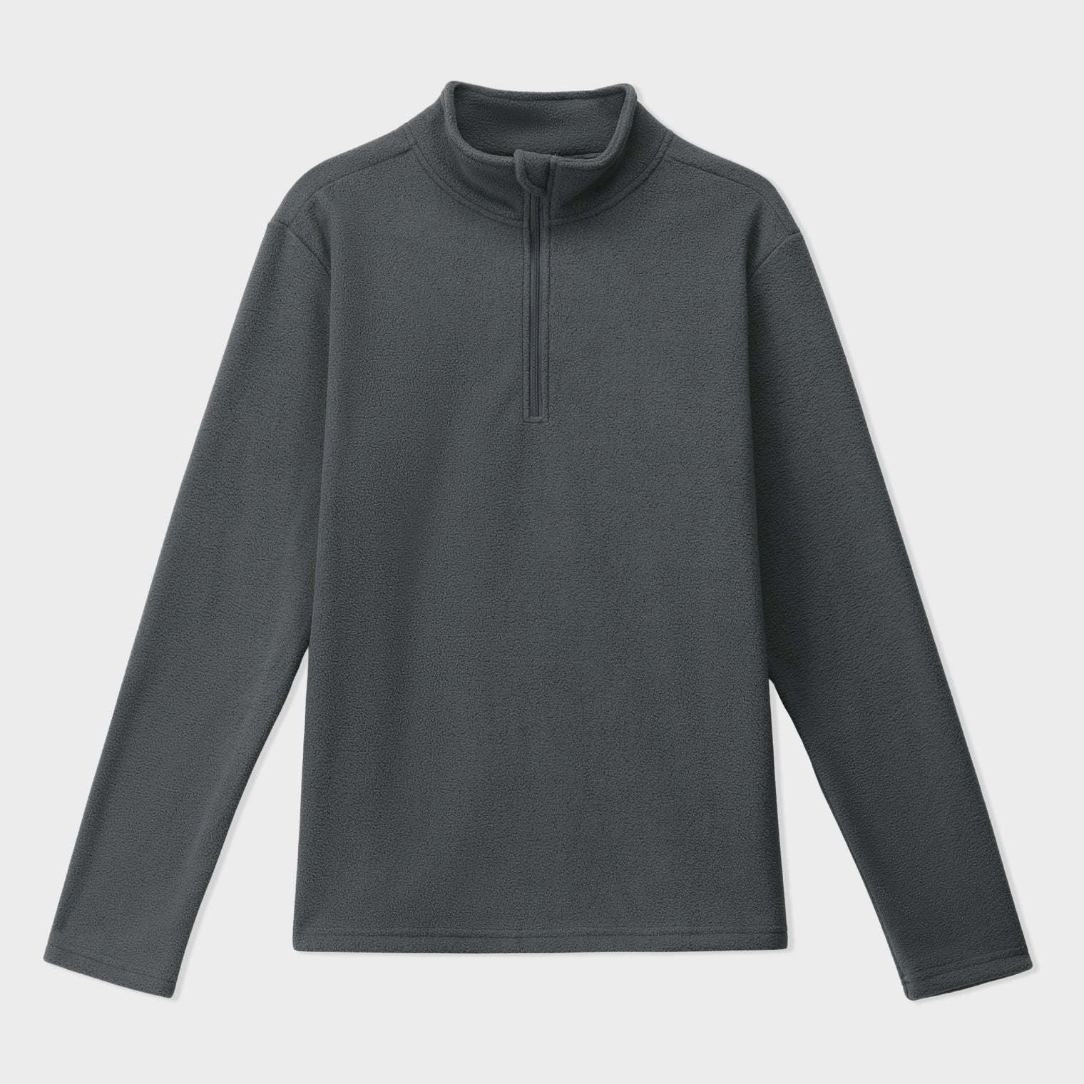 Grey Polar Fleece Mock Neck