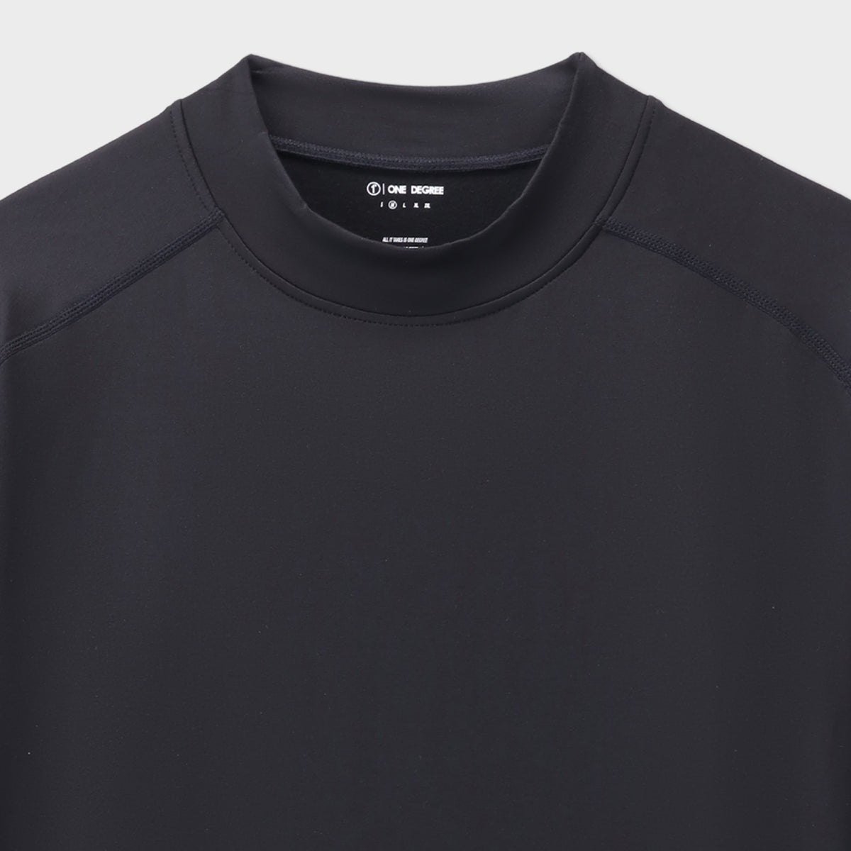 Black Men Mock Neck Tee
