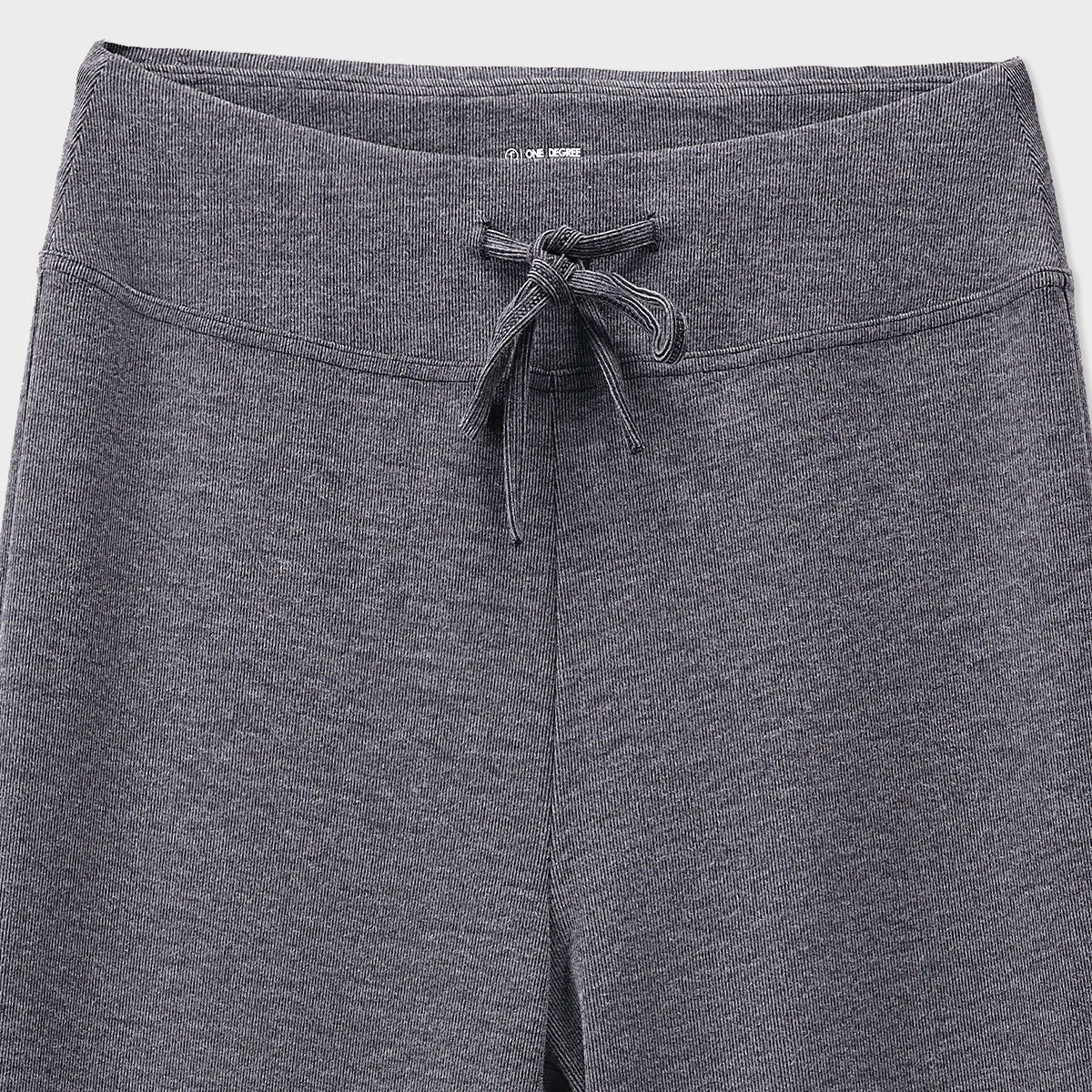 Black Rib Wide leg Trouser