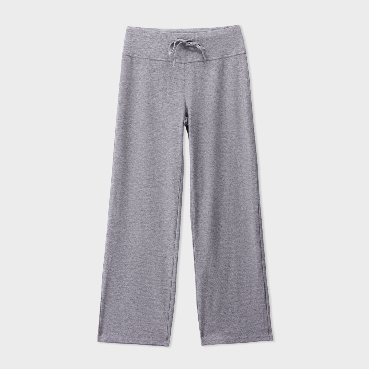 Grey Rib Wide leg Trouser