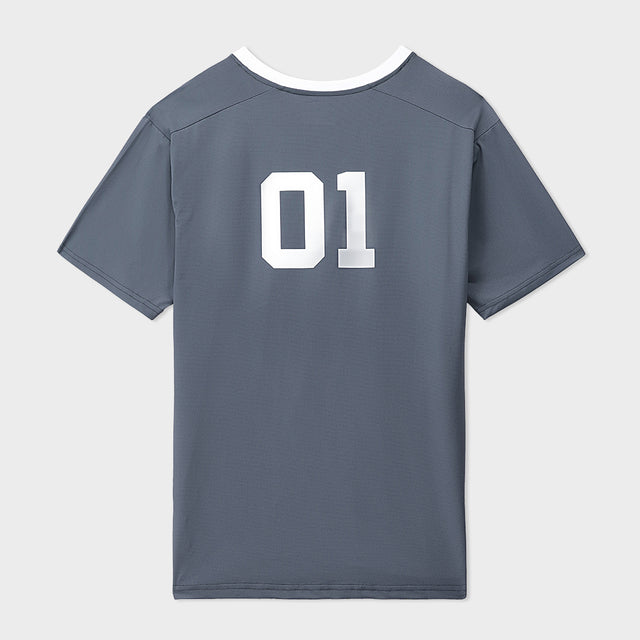Grey Dot Mesh Tee