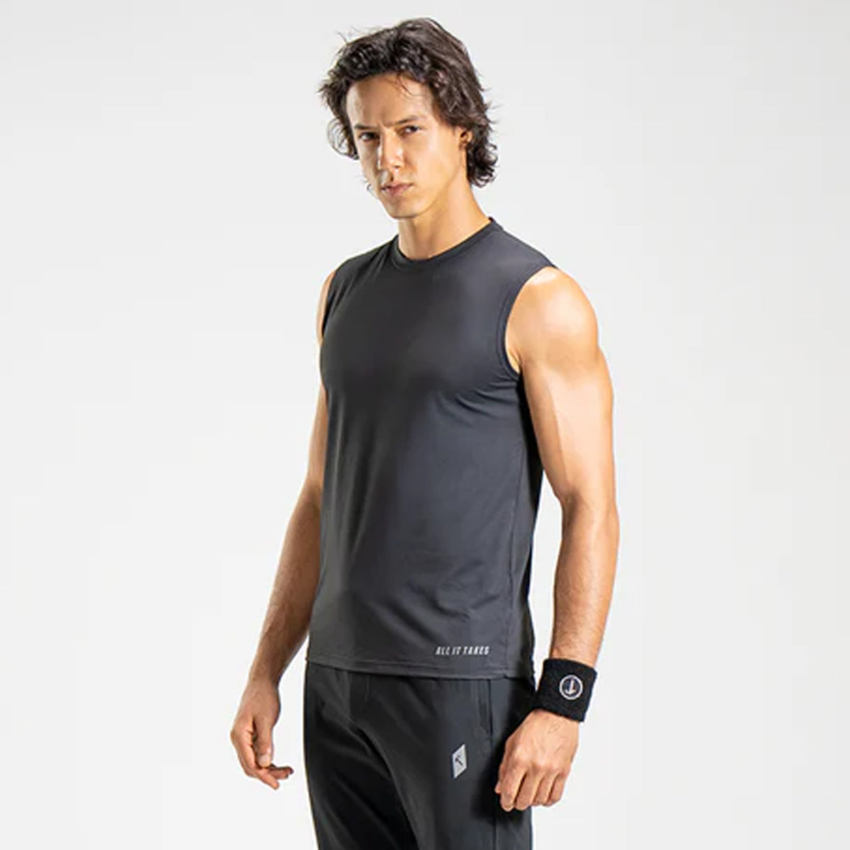 Black Sleeveless Fitness Top