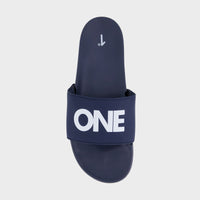 Navy & White Air Flex Slides