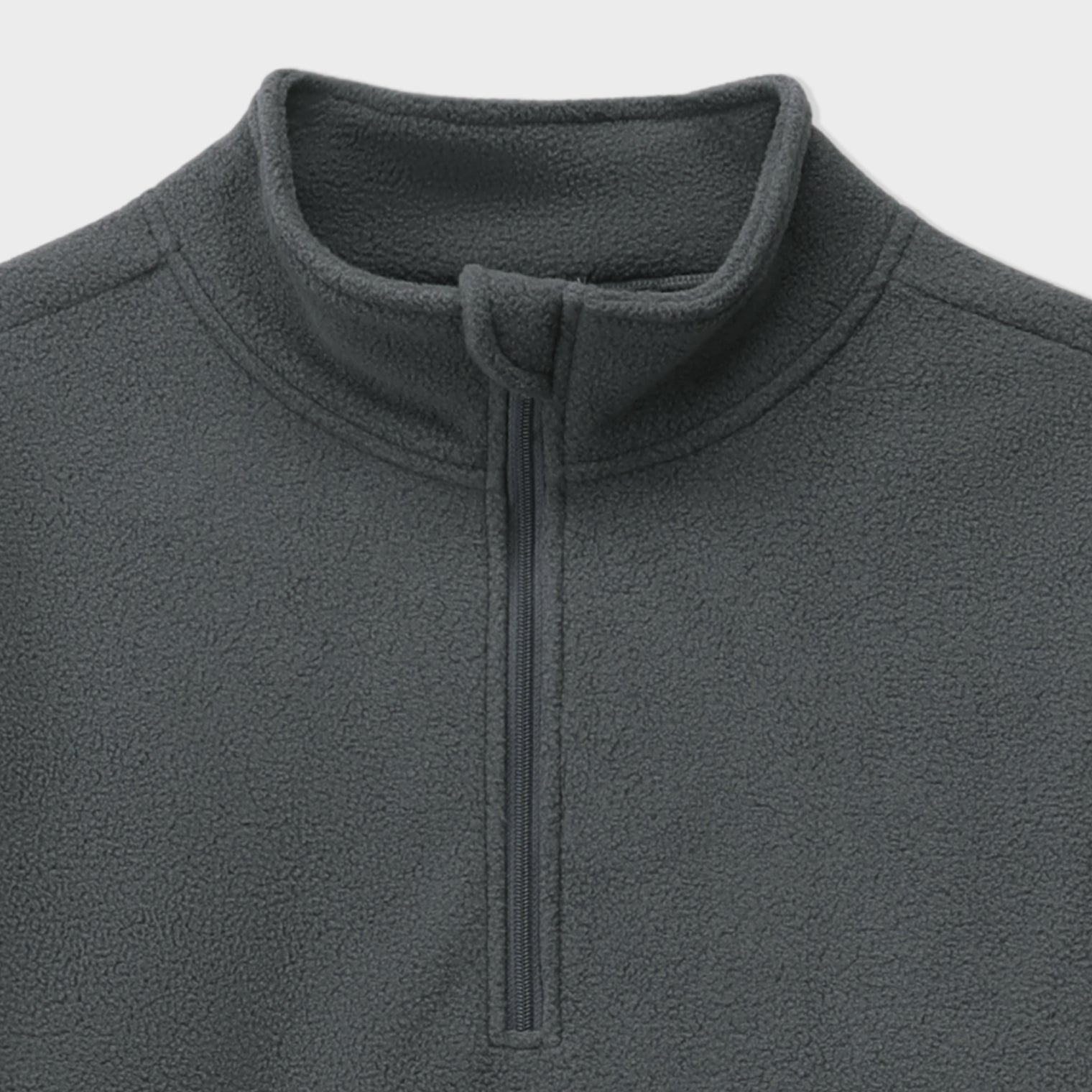 Grey Polar Fleece Mock Neck