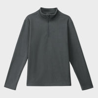 Grey Polar Fleece Mock Neck