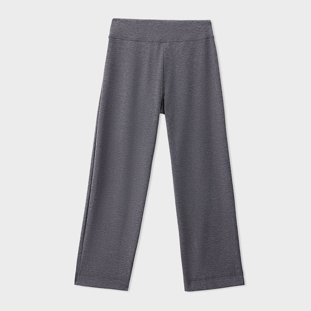 Black Rib Wide leg Trouser