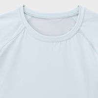 Blue Raglan Short Sleeves Tee