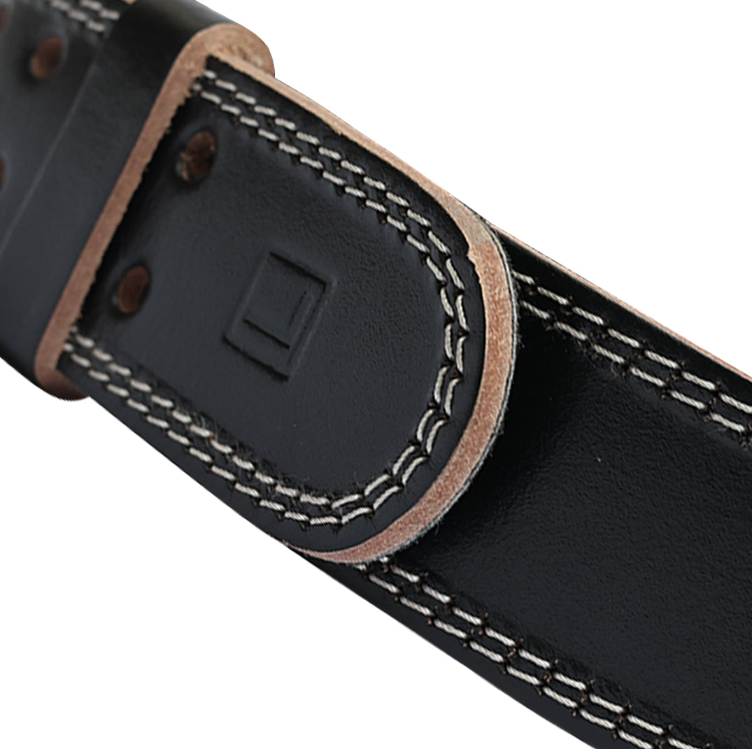 Black Leather Weightlifting Belt