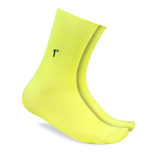 LUXURY NEON GREEN COTTON CREW SOCKS