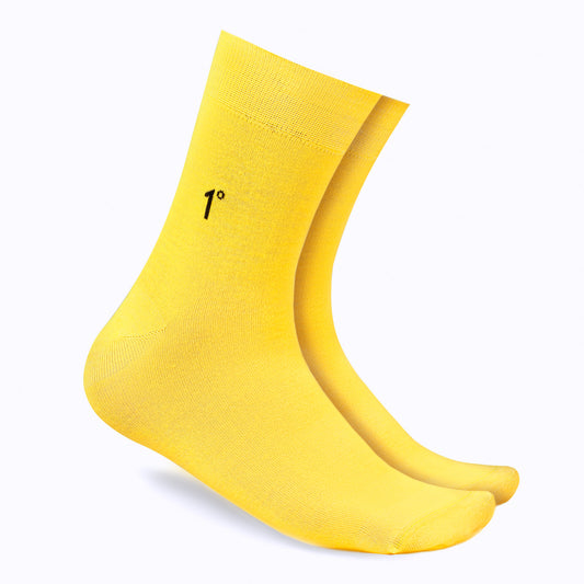 LUXURY YELLOW COTTON CREW SOCKS