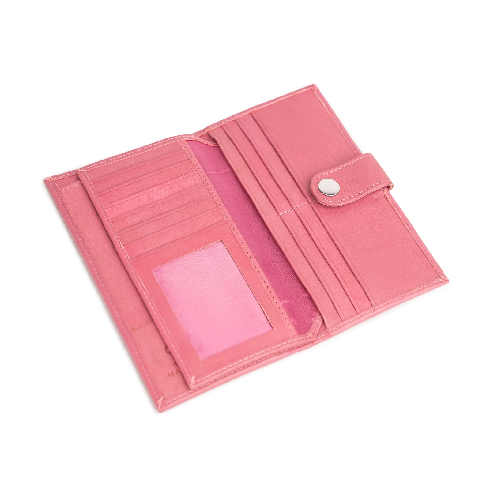 Pink Women's Leather Long Wallet-1