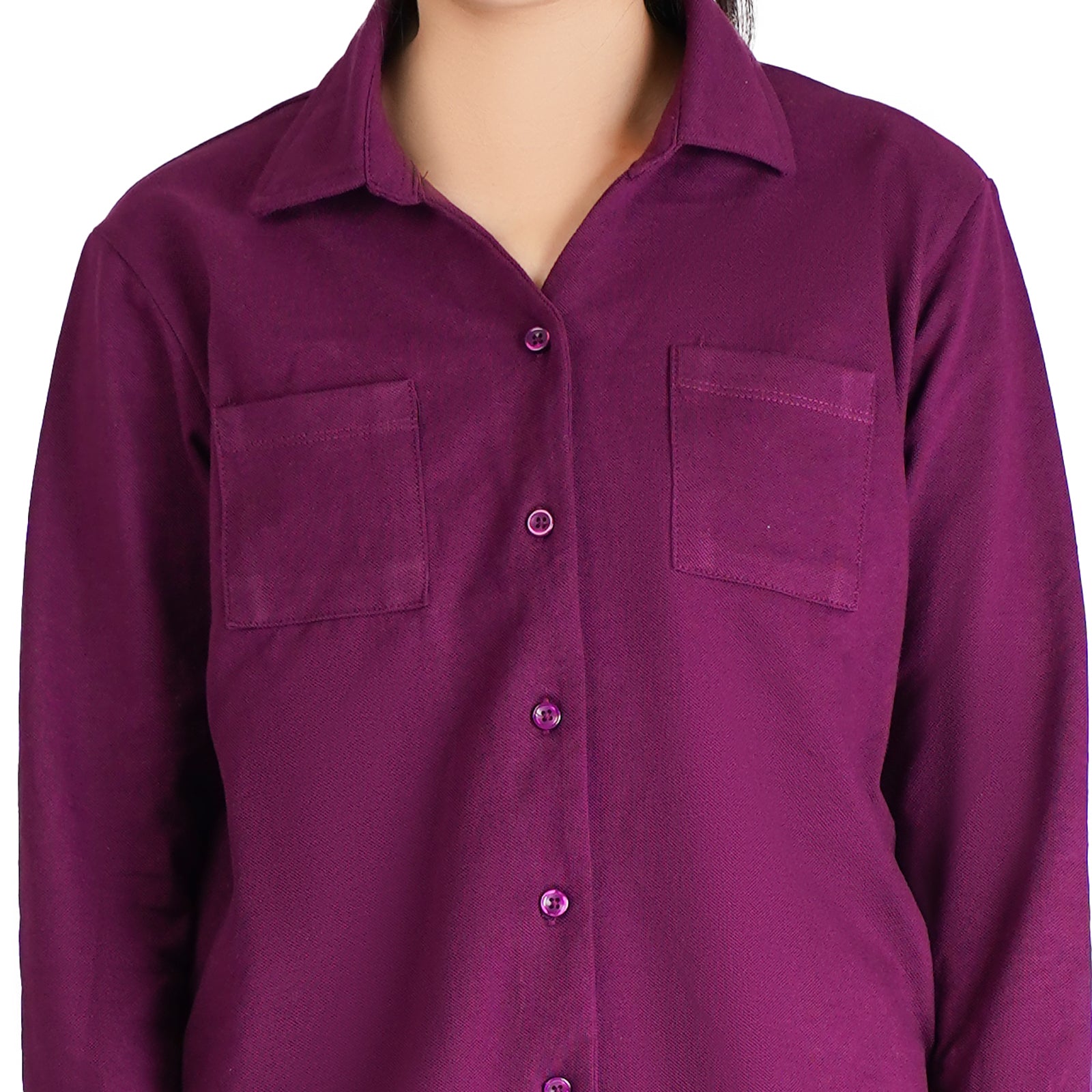 Purple Long Sleeve Pique Resort Shirt - OSSW1230013