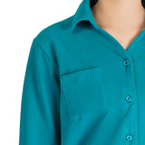 Teal Long Sleeve Pique Resort Shirt - OSSW1230013