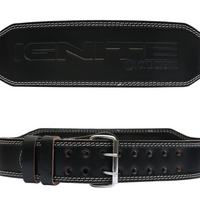 Black Leather Weightlifting Belt