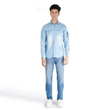 Blue Tencel Denim Slim Shirt - OSSM3230011