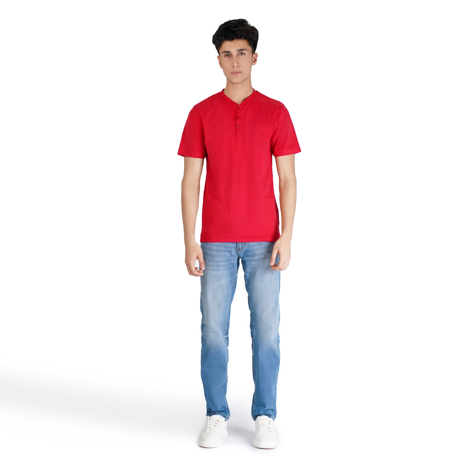 Regular Fit Cherry Henley Shirt