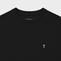 Black Jacquard Nylon Back Moon Tee