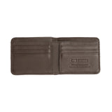 Brown Men Single color Leather Wallet-1