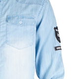 Blue Tencel Denim Slim Shirt - OSSM3230011