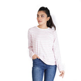 Pink Striped Full Sleeve T-Shirt - OSSW1230009