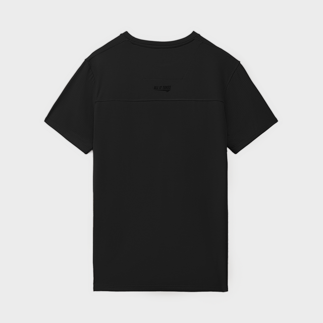 Black Jacquard Nylon Back Moon Tee