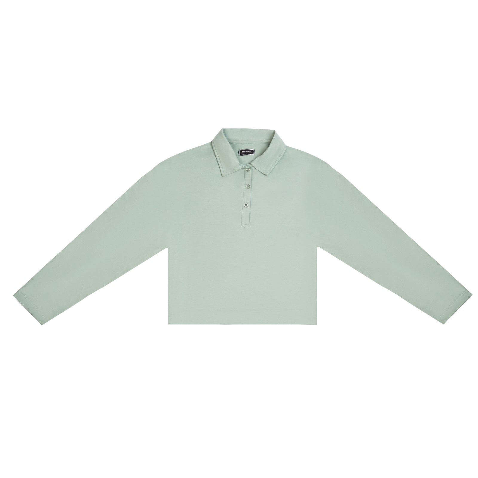 Green Long Sleeve Striped Polo - OSSW1230028