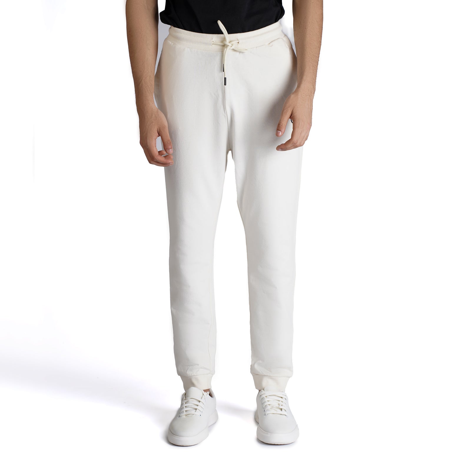 Slim fit white joggers new arrivals