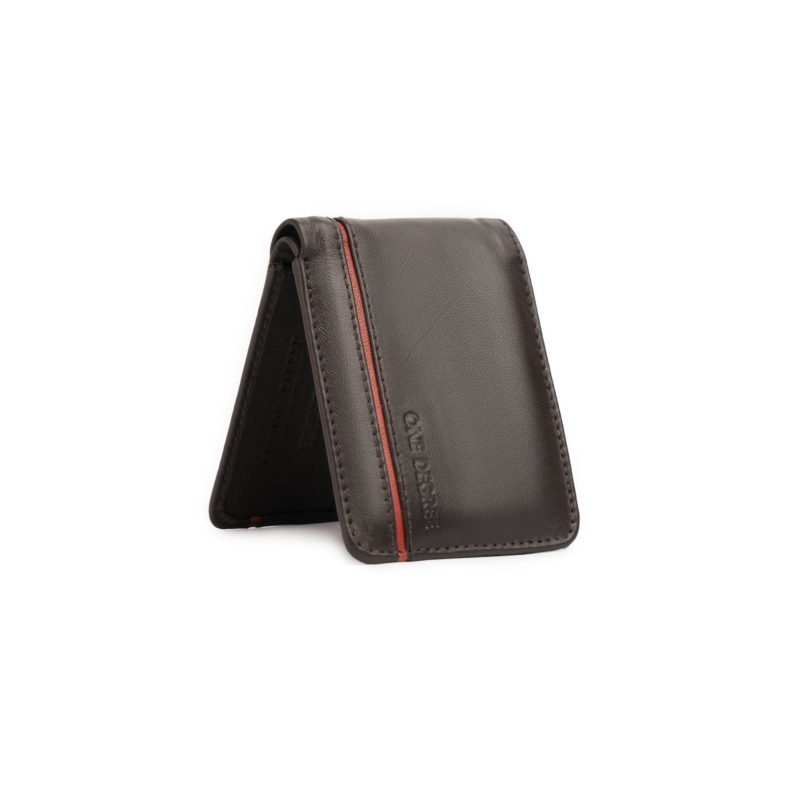 Brown and Red Men Line Leather Wallet-1