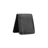 Black and Gray Men Line Leather Wallet-1