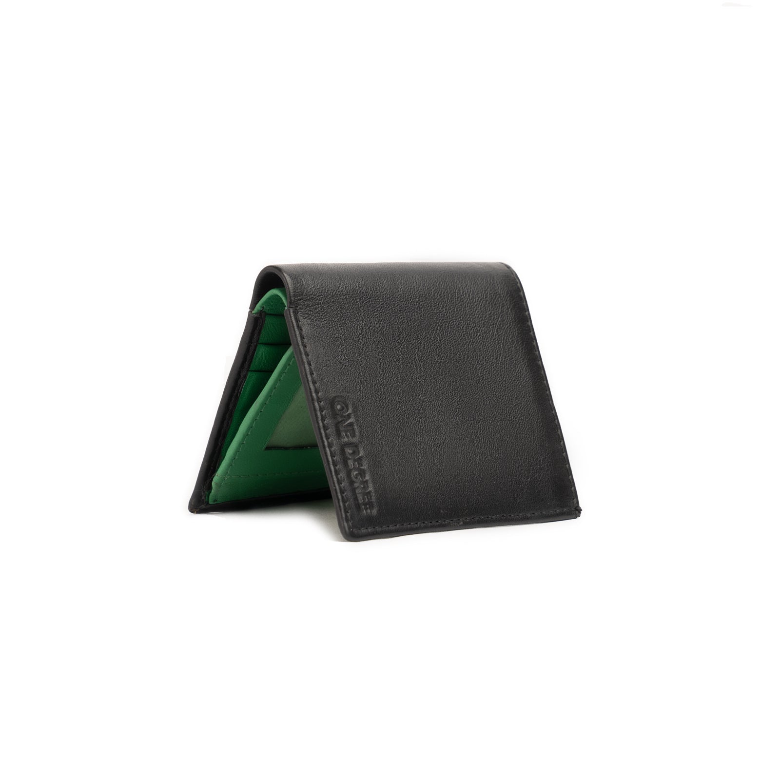 Black and Green Men's contrast Leather Wallet-1