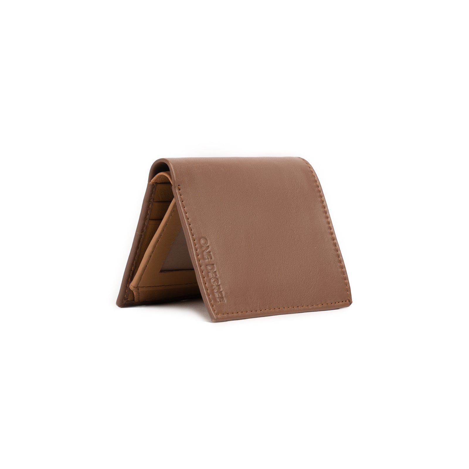 Brown and Light Brown Men's contrast Leather Wallet-1