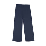 Solid Flared Navy Trouser