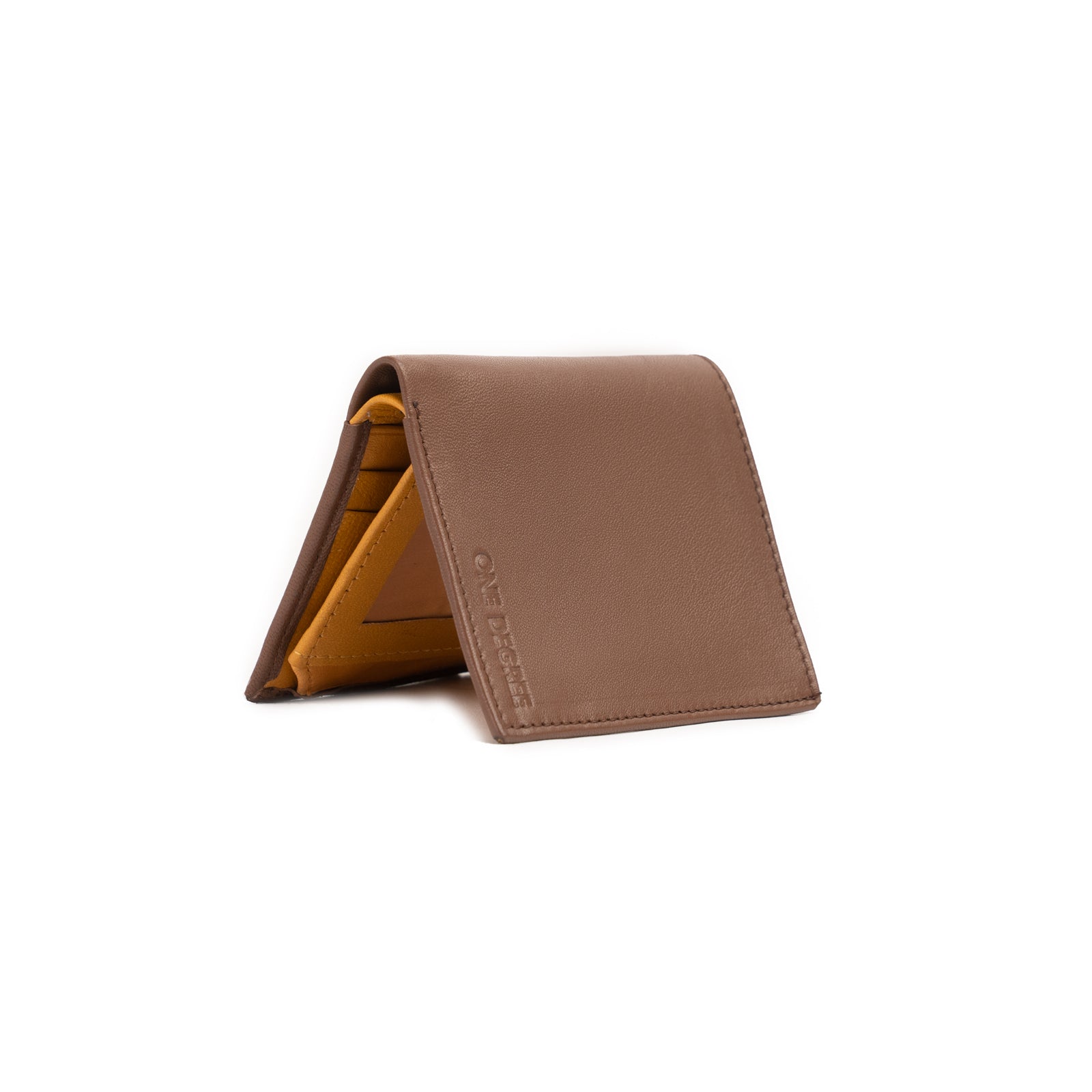 Brown and Mustard Men's contrast Leather Wallet-1
