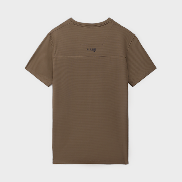 Brown Jacquard Nylon Back Moon Tee