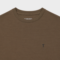 Brown Jacquard Nylon Back Moon Tee