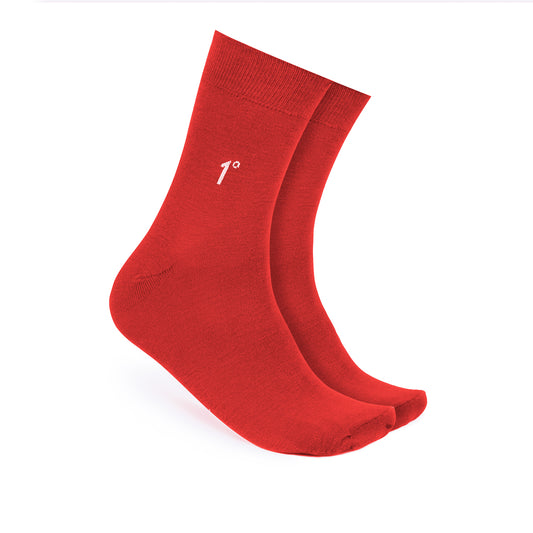 LUXURY RED COTTON CREW SOCKS