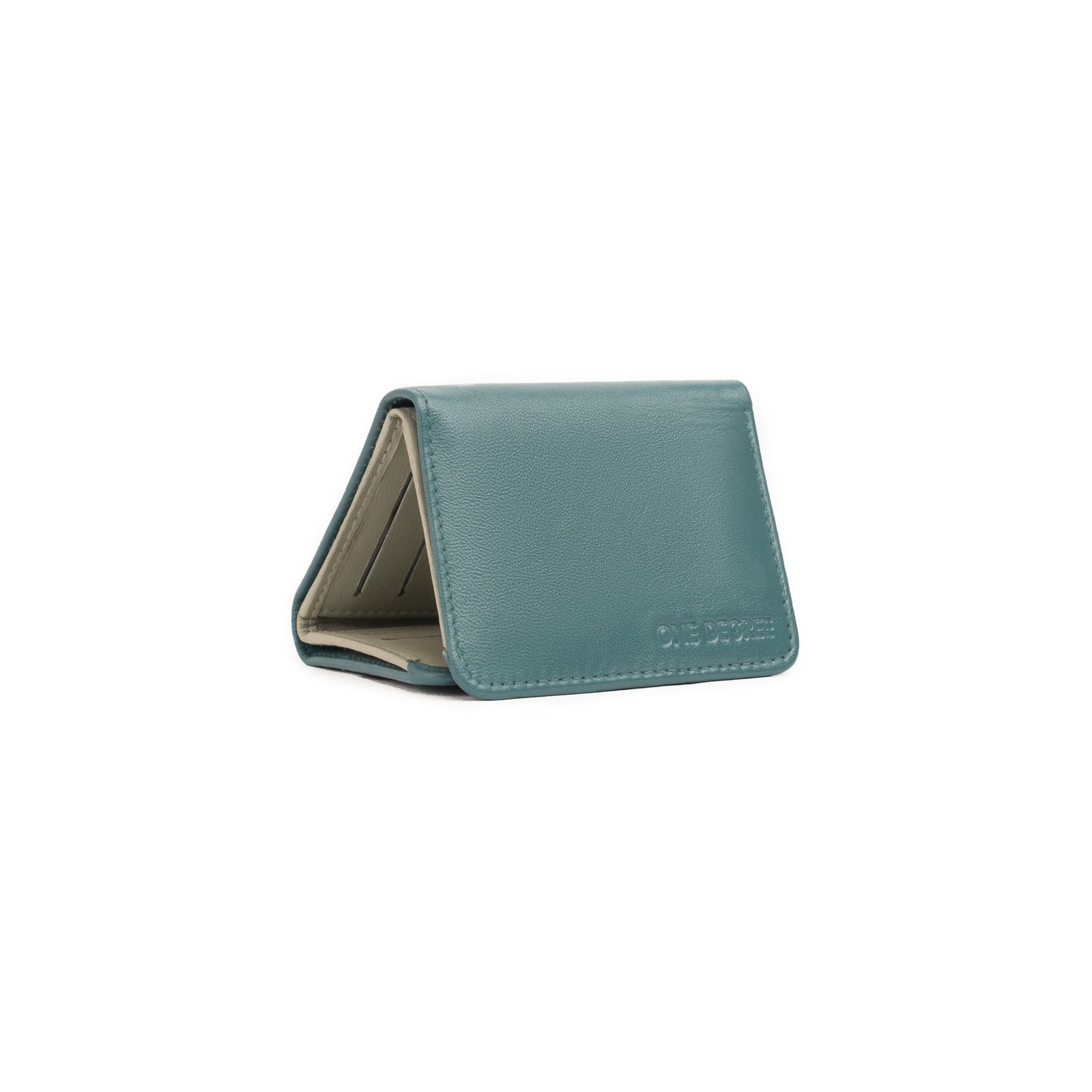 Teal and Light Green Tri Fold Women's Leather Wallet-1