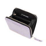 Lilac Zipper Leather Wallet Women's-1