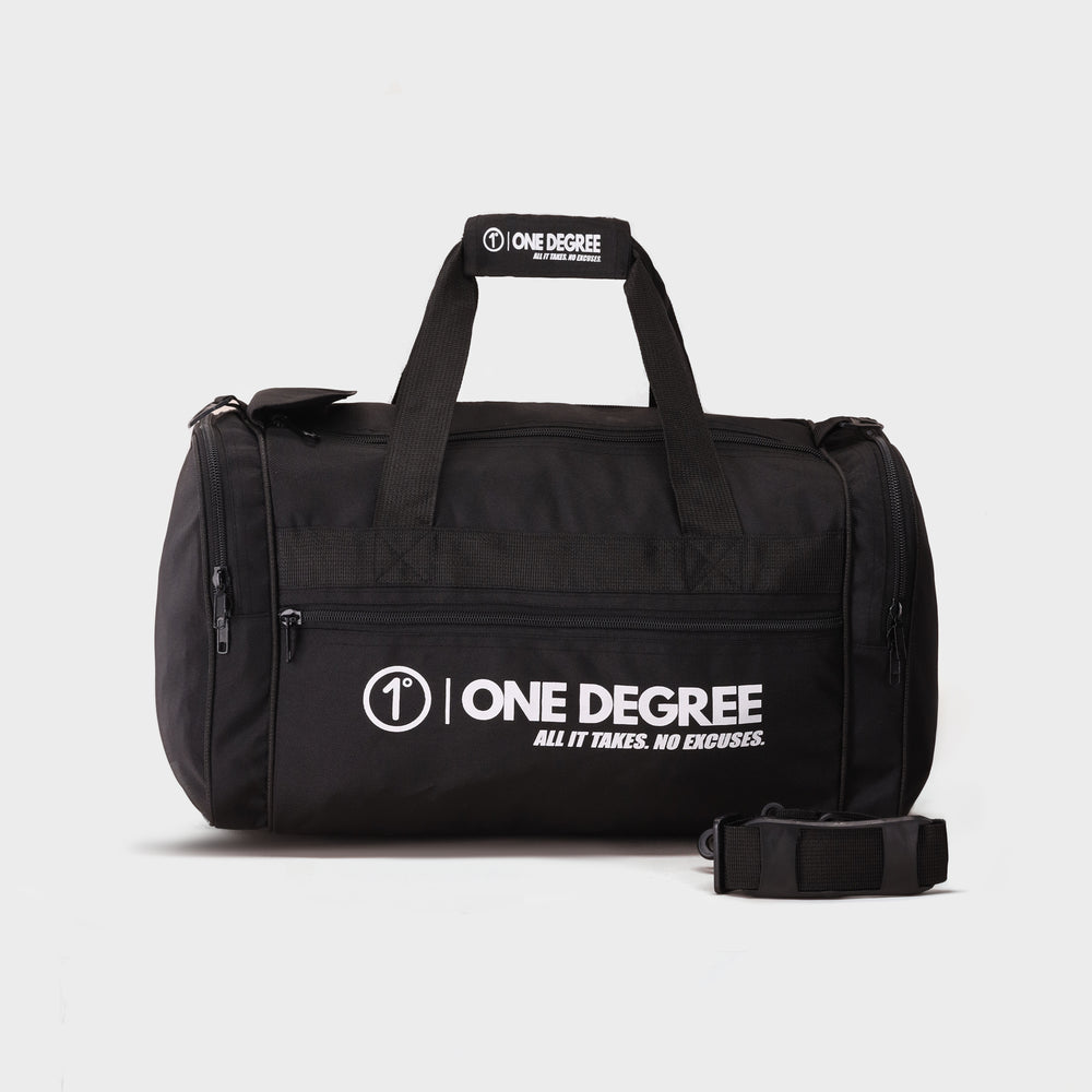 One Degree Black Gym Duffel Bag with removable shoulder strap - heavy duty gym duffle bag for men in Pakistan