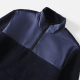 Regular Fit Sherpa Blue Zipper SweatShirt