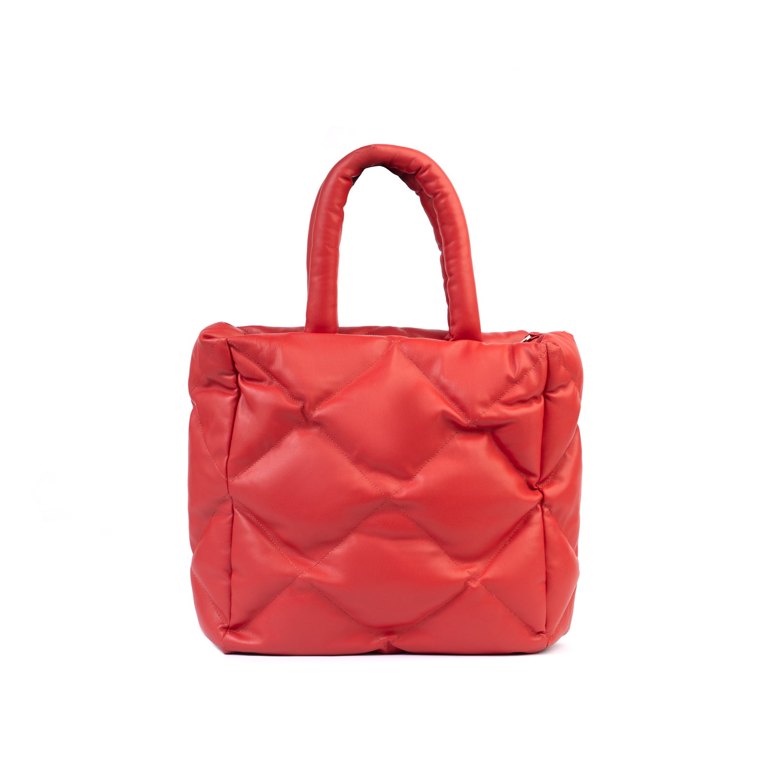 RED QUILTED TOTE BAG