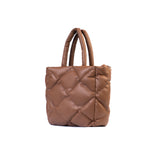 BROWN QUILTED TOTE BAG