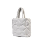 WHITE QUILTED TOTE BAG