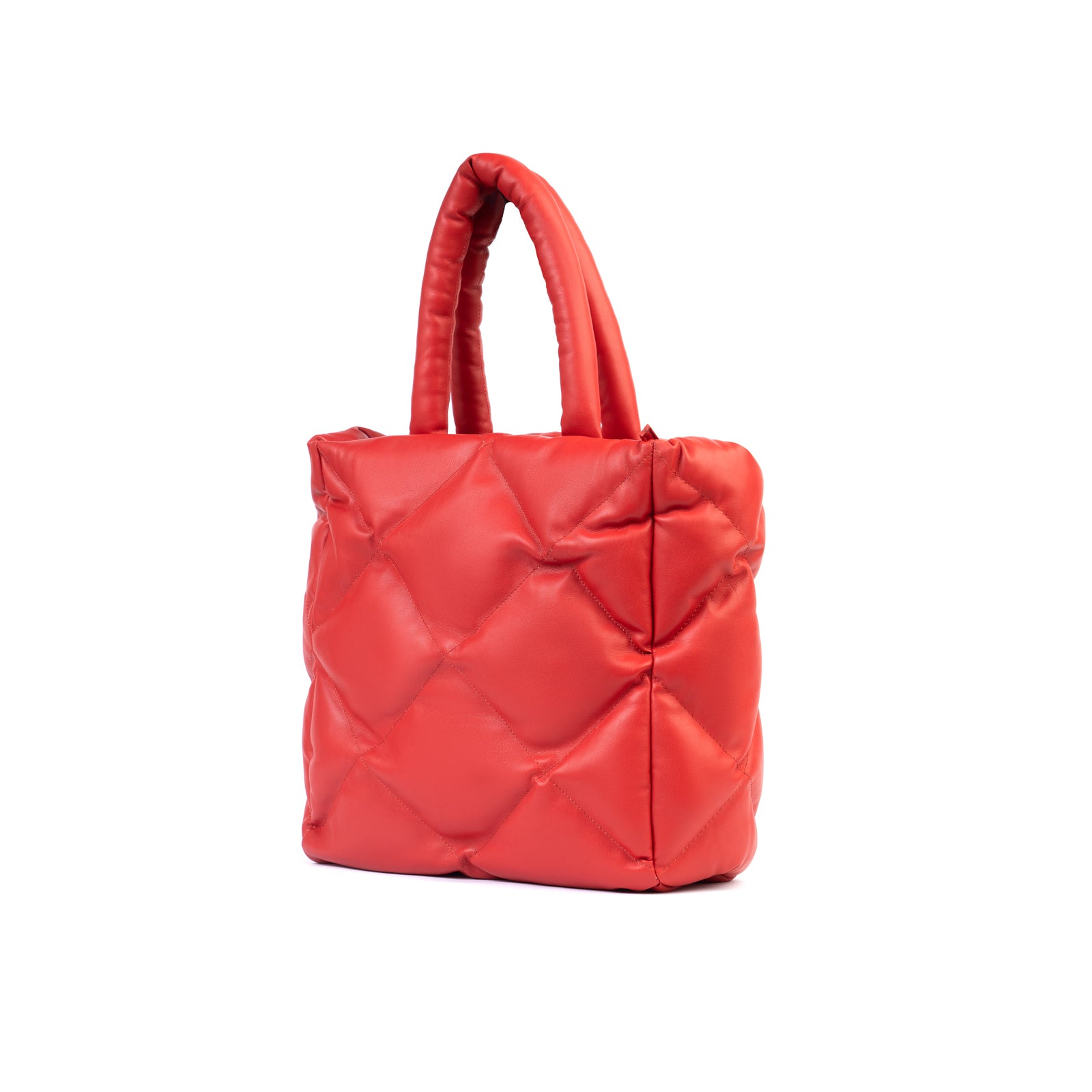 RED QUILTED TOTE BAG