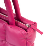 FUCHSIA QUILTED SQUARE TOTE BAG