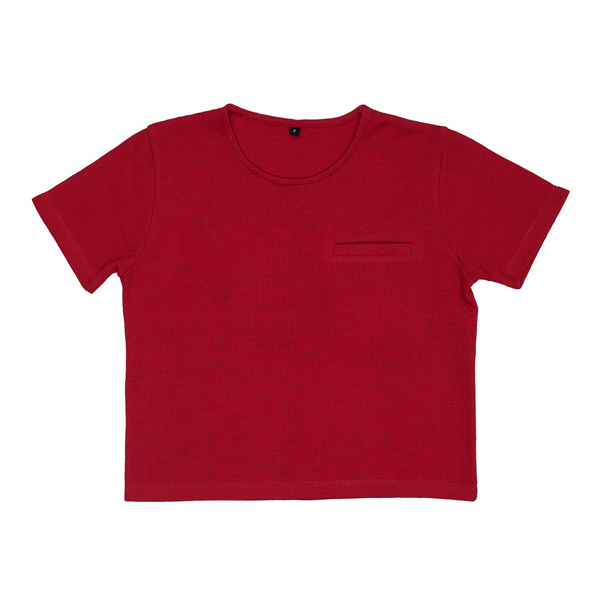 Slim Fit Crop Crew Neck Red T-shirt